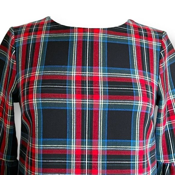 Vineyard Vines Womens Greenwich Dress Sz 00 Jolly Plaid Flutter Sleeve Preppy - Picture 4 of 8